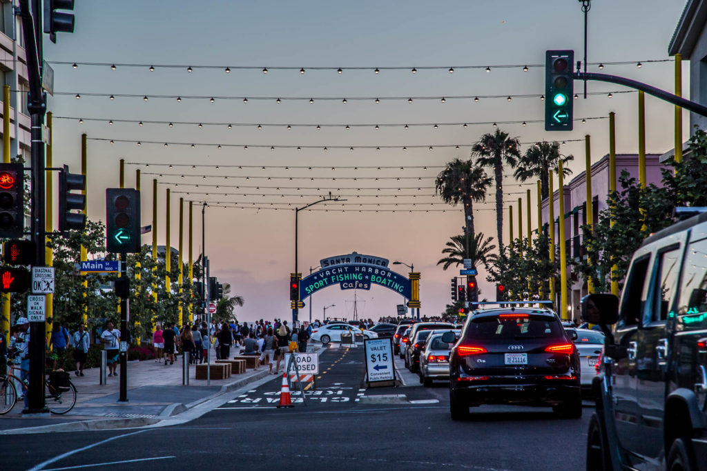 Santa Monica Pier at dusk