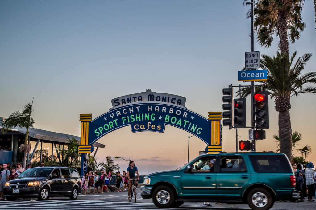 Santa Monica Pier at dusk