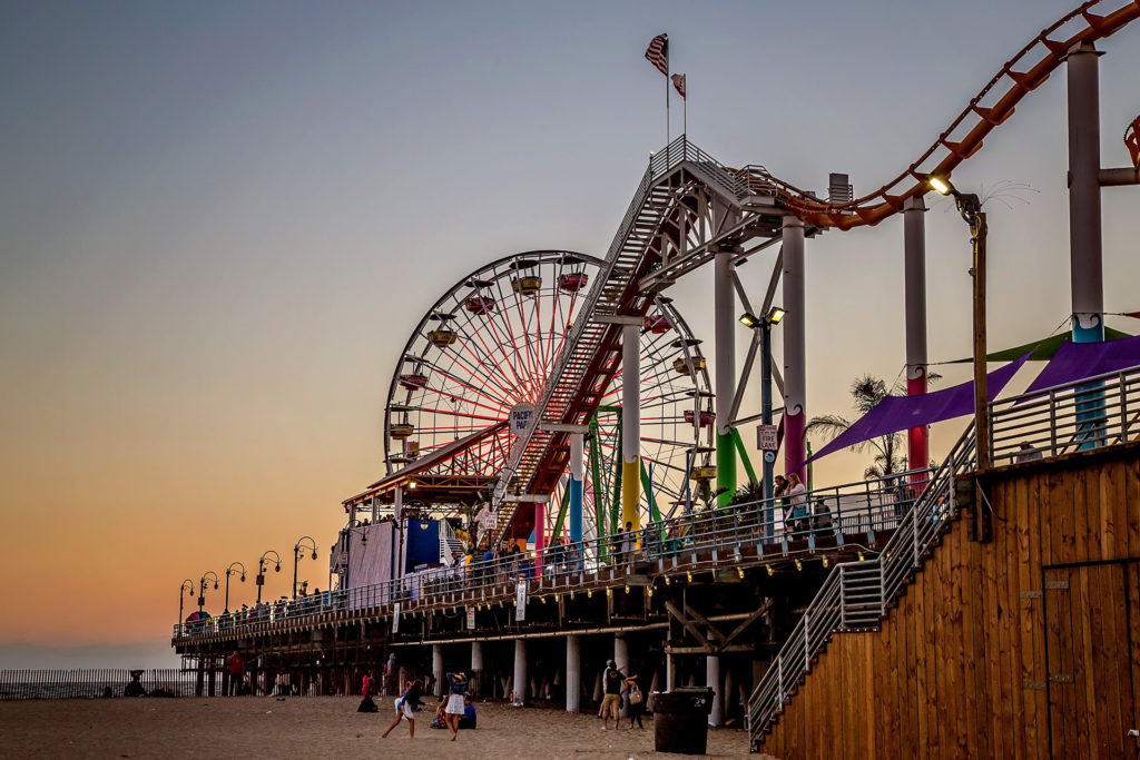 Santa Monica Pier at dusk